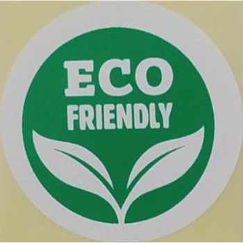 Етикетка біла/зелений кругла "Eco Friendly". Упаковка 50 шт., діаметр 50мм Упаковочка # 3756