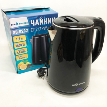 Чайник термос SeaBreeze SB-0202 1.8Л, 1500 Вт, хороший электрический чайник, тихий электрический чайник