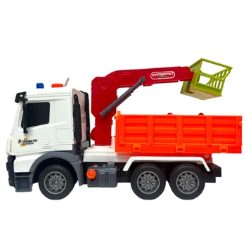 Машина 687-58 B (24/2) Автокран-манипулятор с люлькой, подсветка, звуковые эффекты, инерция, подвижные детали, аксессуары, в коробке
