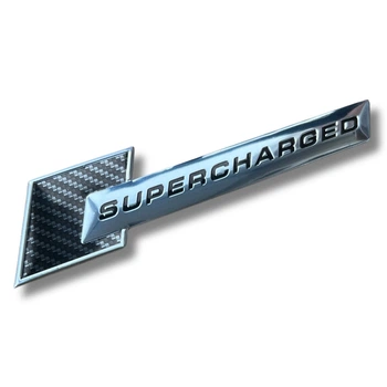 Эмблема шильдик логотип значок Supercharger наклейка на крылья Аudi ХРОМ С КАРБОНОМ (1шт) 4F0 853 601