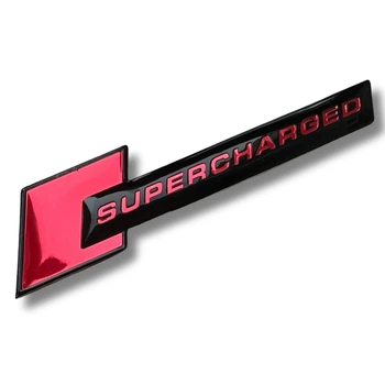 Эмблема шильдик логотип значок Supercharger наклейка на крылья Аudi ЧЁРНЫЙ ГЛЯНЕЦ С КРАСНЫМ (1шт) 4F0 853 601 A Y9B