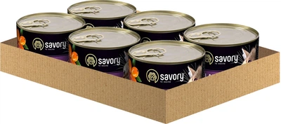 Вологий корм для кішок Savory Cat Can Adult Sterilised З ягнятком 200 г