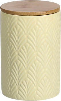 Pojemnik Zeller ceramiczny z bambusowym wieczkiem żółty 720 ml (4003368193533)