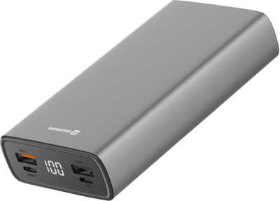 УМБ Swissten Aluminum Power Bank 20000 mAh 20W  Grey (8595217479852)