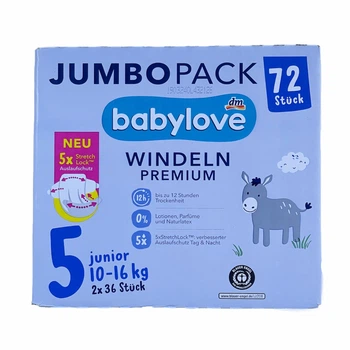 Подгузники Babylove Premium Jumbo Pack 5 Junior (10-16 кг) 72 шт