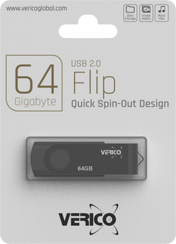 Флеш память USB Verico Flip 64GB USB 2.0 Black (1UDOV-R0BK63-NN)