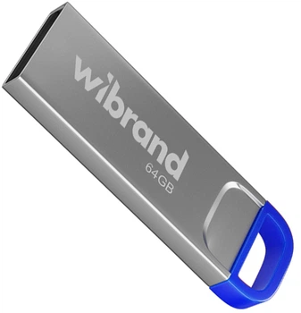 Флеш память USB Wibrand Falcon 64GB USB 2.0 Silver-Blue (WI2.0/FA64U7U)