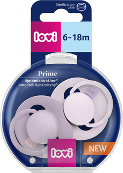 Пустушка силіконова динамічна Lovi Prime 6-18 місяців 2 шт Lilac/Violet (34/422)