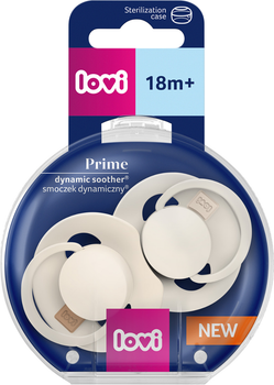 Пустушка силіконова динамічна Lovi Prime 18 місяців 2 шт Coconut/Ivory (34/403)