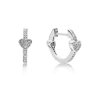 Срібні сережки "Звабливі серця" 297290CZ 1