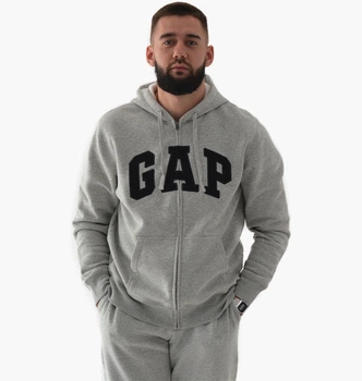 Толстовка Gap Logo Zip Hoodie Grey 218871731 XL