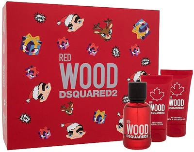 Подарочный Набор Dsquared2 Red Wood Набор 50 Мл Туалетная Вода 50 Мл Лосьон Для Тела 50 Мл Гель Для Душа
