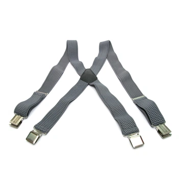 Подтяжки Gofin серые мужские Х образные 4 см PBX-5507