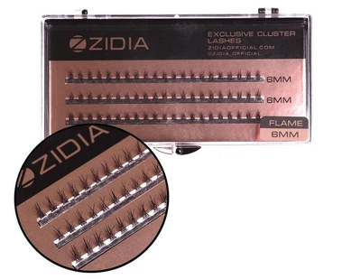 Ресницы-пучки Zidia Cluster lashes Flame Series C 0.10 (3 ленты, размер 6 мм)