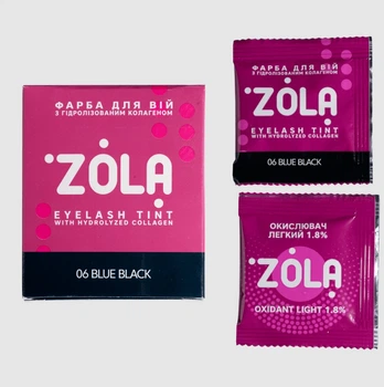 Краска для бровей с коллагеном ZOLA Eyebrow Tint With Collagen - 06 Blue Black (5 ml)