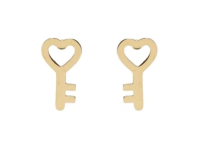 Сережки XUPING TTM Stainless Steel 14K пусети "Сердечки-ключики" (162786)