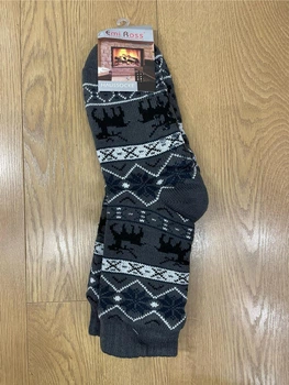 Шерстяні чоловічі махрові в'язані шкарпетки Emi Ross 39-42 темні