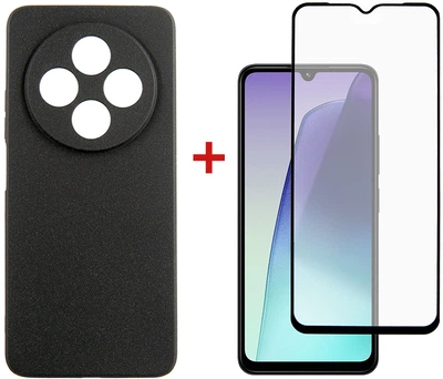 Комплект чехол для смартфона + стекло DENGOS Carbon для Xiaomi Redmi 14C Black (DG-KM-119)