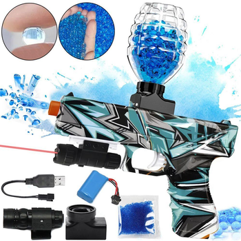 Іграшковий акумуляторний пістолет Water Bomb Gun G-310 / Дитячий орбібольний кулемет із гідрогелевими кульками, що стріляють, орбіз від акумулятора G-717