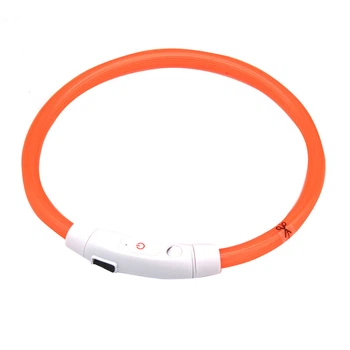 Светодиодный LED ошейник No Brand L-18 USB L Orange