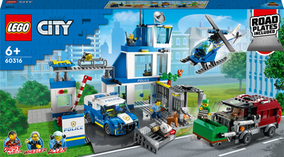 Zestaw klockow LEGO City Posterunek policji 668 elementow (60316) (955555906749047) - Outlet