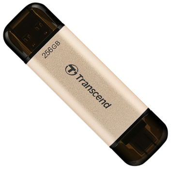 Флеш память USB Transcend JetFlash 930C 256GB USB 3.2 Gen1 + Type-C Gold-Black (TS256GJF930C)