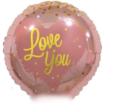 Фольгированный круглый шар "love you" 18"45 cм 17208