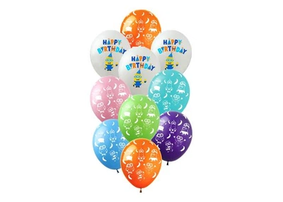 Латексні кулі Show Happy Birthday Міньйон 12" 30 см, 10 шт 21065