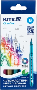 Фломастери-пензлики Kite Creative металізовані 6 кольорів (K-1149)