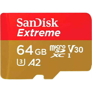Карта пам'яті Sandisk 64GB microSDXC C10 UHS-I U3 R170/W80MB/s Extreme V30 (SDSQXAH-064G-GN6MN)