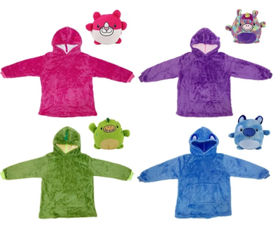 Детская толстовка-плед Huggle Pets Hoodie розовая полиэстер 70% хлопок 30% рост до 140 см унисекс