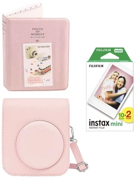 Подарочный набор FujiFilm instax mini 12, instax mini 11 Фотобумага 20 фото + Картриджи х2 + Альбом 64 фото + Чехол Blossom Pink (Нежно-розовый)