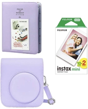 Подарунковий набір FujiFilm instax mini 12, instax mini 11 Фотопапір 20 фото + Картриджі х2 + Альбом 64 фото + Чохол Lilac Purple (Фіолетовий)