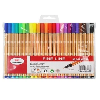Ручки капилярные "Fine Line" 24цв Home WW00176ST