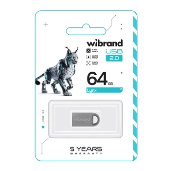 Флешка usb wibrand 64gb lynx срібло