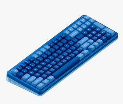 Бездротова механічна клавіатура NuPhy Halo96 V2 / Silent Red Clear-Top (linear, 45gf) / Color - Blue Lagoon / Hot-Swappable, RGB, ANSI US