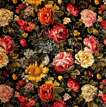 Набір для вишивання за нанесеною на канву схемою "Floral design". AIDA 11CT printed , 40*40 см