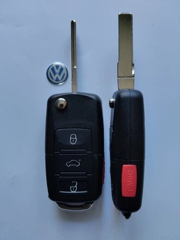 Корпус выкидного ключа для Volkswagen Passat Touran T5 Caddi Jetta Golf Galakeys 3 кнопки+паника (02-05)