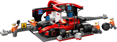 Конструктор LEGO City F1 Піт стоп і механіки з болідом Ferrari 322 елементи (60443)