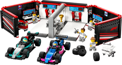 Конструктор LEGO City F1 Гараж і боліди Mercedes-AMG та Alpine 678 елементів (60444)