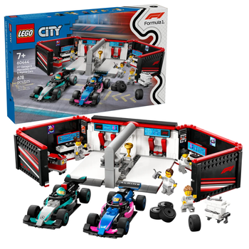 Zestaw klocków LEGO City F1 Ciężarówka z bolidami RB20 i AMR24 F1 1086 elementów (60445)