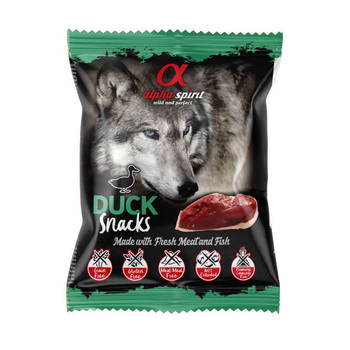 Смачні гіпоалергенні беззернові напіввологі ласощі для собак Alpha Spirit Duck Snacks кубики з качкою, 50 г