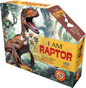 Puzzle I AM Dinozaur Raptor 100 elementów (40232427602)