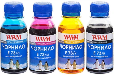 Набор чернил WWM E73 для Epson 4x100 мл B/C/M/Y (E73SET-2)