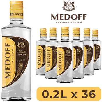 Водка Medoff Classic Экспортная 0.2 л 40% х 36 шт. (4820179280456)