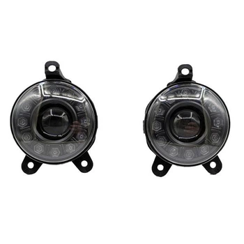 LED фары противотуманные 90 мм 60W линза и ангельские глаза Lada Priora 2007-2018 Газель Шевроле Нива четкая СТГ 2 штуки