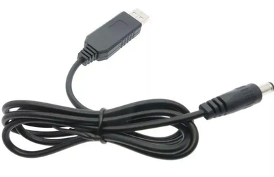 Підвищуючий перетворювач 9-12В, 1А, 5.5*2.1мм, USB-кабель для живлення роутера, відеокамер від Power Bank