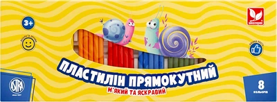 Пластилін прямокутний 8 кольорів Школярик (303116002-UA)