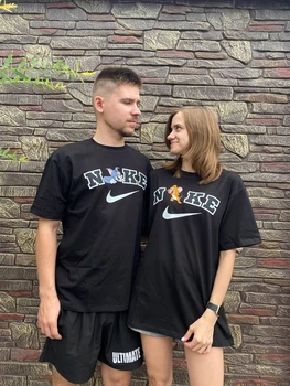 Футболки Оверсайз парні "Том та Джеррі Найк", XL/2XL, XL\2XL, чорний