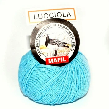 Пряжа хлопковая с люрексом Mafil Lucciola 174 бирюза